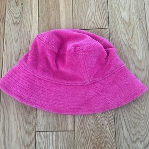 Pink terry bucket hat